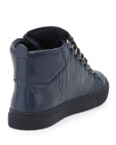 Arena Leather High-Top Sneaker, Navy