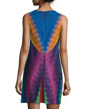 Sleeveless A-Line Mini Dress, Red/Multi