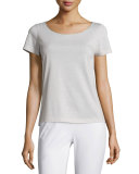 Short-Sleeve Metallic-Trim Tee 