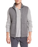 Wool/Cashmere Zip-Up Vest, Heather Cinder