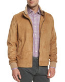 Suede Bomber Jacket, Camel