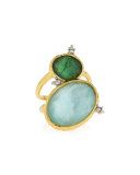 Multi-Crystal Statement Ring, Green