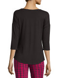 Talco 3/4-Sleeve Top, Black 