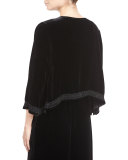 Talvia Embroidered Velvet Bolero Jacket