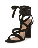 Janis High Suede Lace-Up 105mm Sandal