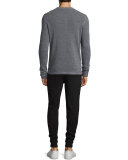 Double-Knit Drawstring Sweatpants, Black