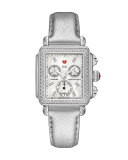 18mm Metallic Saffiano Strap, Chrome
