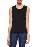 Cathy Scoop-Neck Tank, Black 