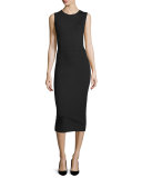 Dassah Sleeveless Midi Dress, Black