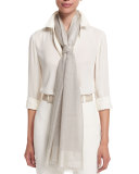 Luna Soffio Evening Stole, Silver Cloud