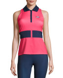 MB Court Central Sleeveless Polo Shirt, Red