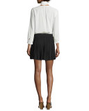 Bridger Smocked Mini Skirt, Black