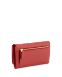 Saffiano Continental Flap Wallet, Red (Fuoco)