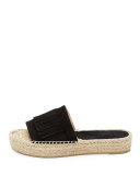 Sammy Fringe Suede Slide Sandal, Black