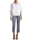 Sabina Cropped Jacket, White 