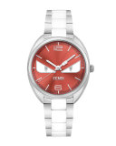 Stainless Steel Fendi Bug Watch, Red