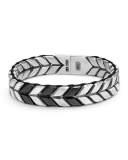 Men's Sterling Silver & Titanium Chevron Bracelet