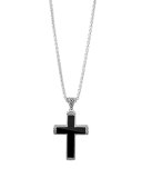 Men's Classic Chain Black Jade Cross Pendant Necklace