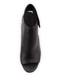 Faye Open-Toe Leather Bootie