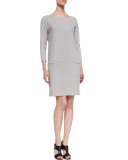 Knit Zip-Pocket Shift Dress
