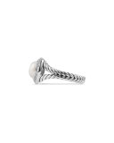 Petite Cerise Pearl Ring in Sterling Silver w/ Pave Diamonds