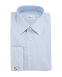 Rope-Stripe French-Cuff Dress Shirt, Blue