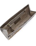 Floral Crocodile Slicer Clutch Bag, Anthracite/Multi