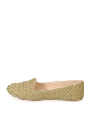 Napa Intrecciato Woven Smoking Slipper, Camel
