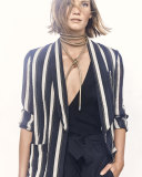 Belted Deep-V Wide-Leg Jumpsuit, Black