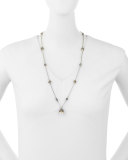Pink Tourmaline & Pearly Pendant Necklace