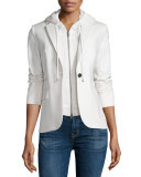 Zip-Front Hoodie Dickey, White
