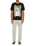 Classic Chino Trousers with Golden Passementerie Trim, Tan