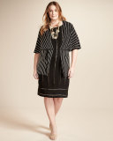 Mito Short-Sleeve Striped Belted Jacket, Plus Size  