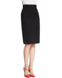 High-Waist Pencil Skirt, Black