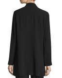 Silk Georgette Kimono Jacket, Black
