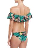 Farmhouse Floral Off-the-Shoulder Swim Top