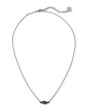 Bridgete Druzy Pendant Necklace, Black Metallic