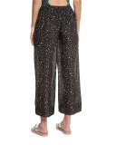 Star-Print Voile Beach Culottes, Black