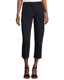 Straight-Leg Cropped Pants, Midnight