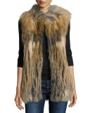 Multicolored Fox Fur Vest, Natural