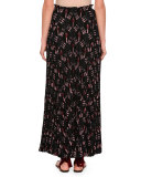 Love Blade Tea-Length Pleated Skirt, Black
