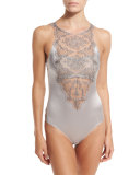 Accord Prive Sleeveless Bodysuit, Silver