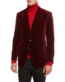 Shelton Base Velvet Sport Jacket, Burgundy
