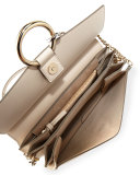 Faye Medium Python/Leather Shoulder Bag, Off White