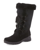 Annabella Shearling Fur-Lined Boot, Black