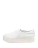 Warren Leather Platform Skate Sneaker, Plaster White 