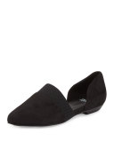 Flute Pointed-Toe d'Orsay Flat, Black
