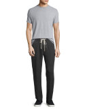 Drawstring Utility Linen Pants, Gray