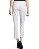 Side-Zip Cropped Pants, Optic White