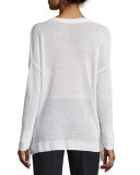 Cross-Front Tassel Sweater, Soft White